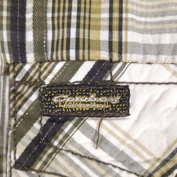 Cowboy Hardware Shirt Mens XL White Plaid Pearl‎ Snap Western Button Cotton - Picture 4 of 16